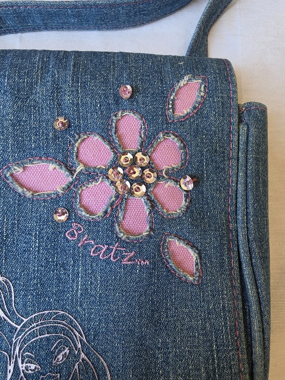 Vintage Y2K Bratz Denim Shoulder Bag 2003 MGA Entertainment Purse
